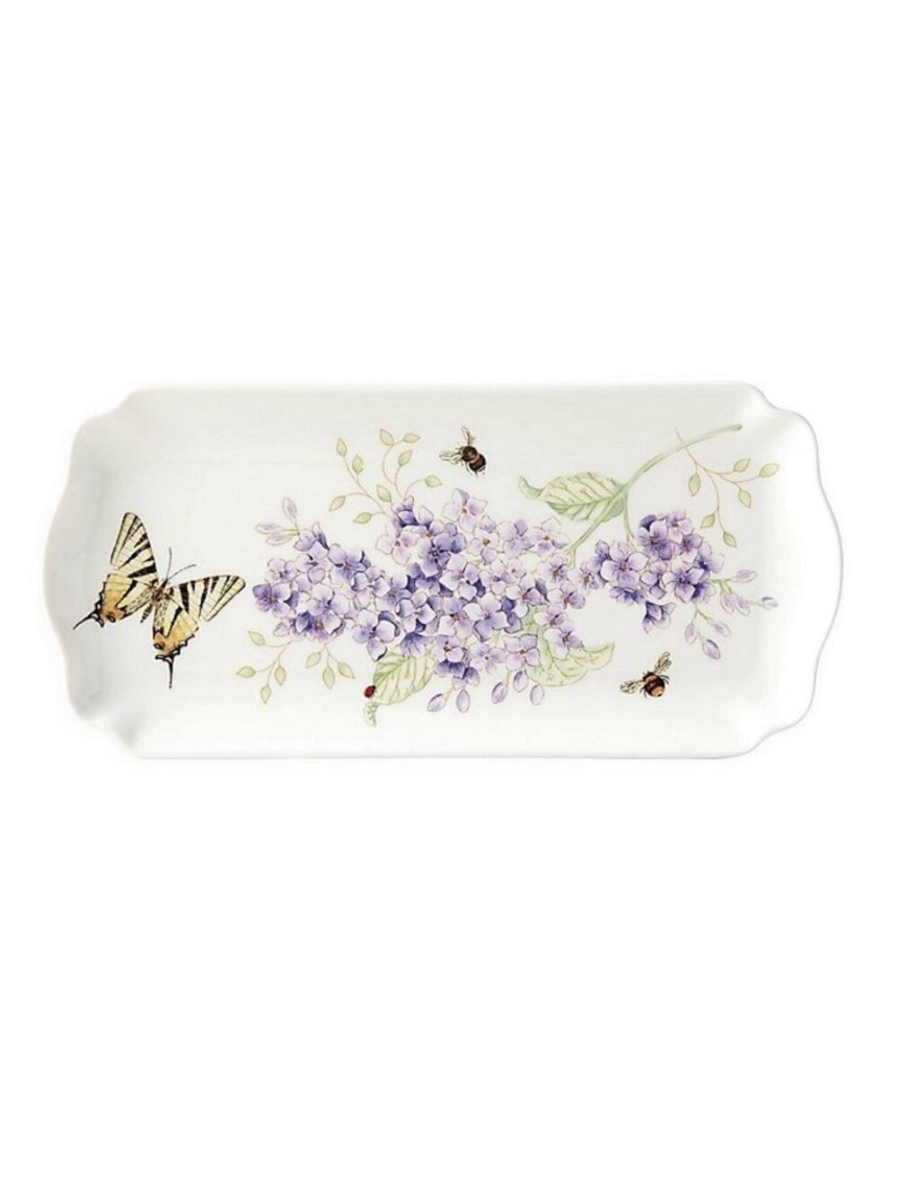 new in box Lenox Swallowtail Butterfly Meadow 9.75" Porcelain Tray Lilac Floral